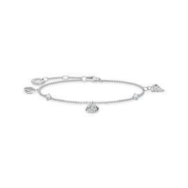 Thomas Sabo Shells and White Stones 925 Sterling Silver Bracelet A2060-051-14, Sterling Silver, No Gemstone