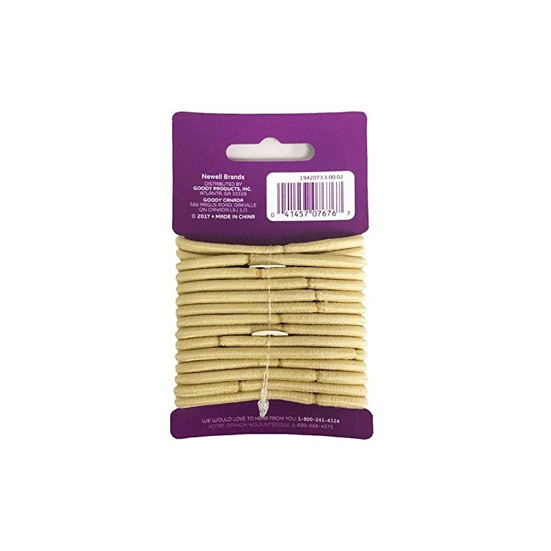 Goody Ouchless Braided Elastics, 4 mm, Blonde, 15 Count