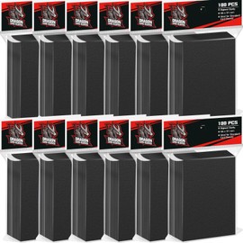 1200Pcs Matte Soft Card Sleeves for Standard Cards,Toploader for Trading Card Sleeves，Plastic Card Sleeves for Baseball, Football, MTG, Sports Cards (Black 66 * 91mm)