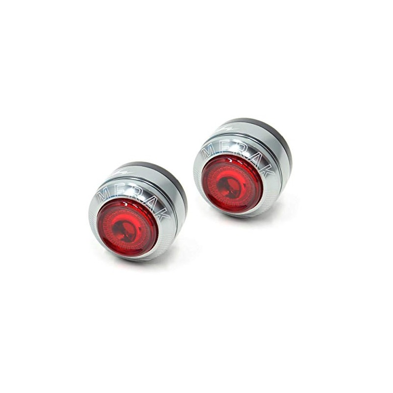 Moon Unisex Adult Merak Bar End Rear Light - Silver/Black