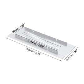 sourcing map Air Vents Cover, 1Pcs 150 x 50mm Aluminum Alloy Rectangle Air Return Vent Cover with Screw, Ventilation Grille Decorative Covers for Door Cupboard Wardrobe Shoes Cabinet (Silver)