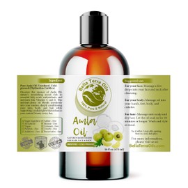 Bella Terra Oils - Organic Amla Oil 16 oz - Pure Organic Amlas Extract, Enriched with C&E-Vitamins & Omega Fatty Acids, Elevate Your Skin Care Regimen