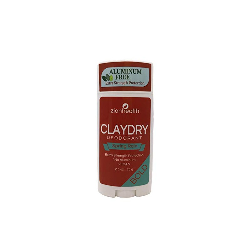Zion Health Clay Dry Bold Deodorant Stick 2.5 oz Spring