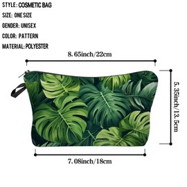 Livel lhood Palm Leaves Makeup Bag Cute Small Organizer Zipper Pouch Palm Leaves Cosmetic Bag Birthday Present for Women Friends-2, hzj0802