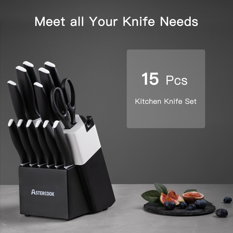 Astercook Knife Set, 14 Pieces Kitchen Knives Set with Healthy
