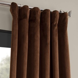 HPD Half Price Drapes VPCH-190912-108 Signature Blackout Velvet Curtain (1 Panel), 50 in x 108 in, Java