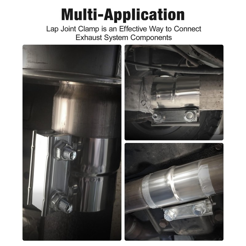 EVIL ENERGY Exhaust Clamp, Lap Joint Band Clamp Stainless Steel