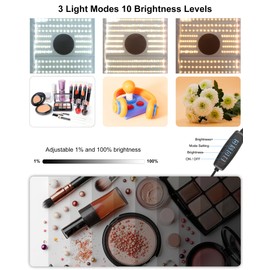 PULUZ Portable Light Box Photography, 16"x12"x16" Professional 3200-6500k Dimmable Photo Box with 320 LED Lights & 4 Color PVC Backdrops for Jewelry and Small Item Product Photography