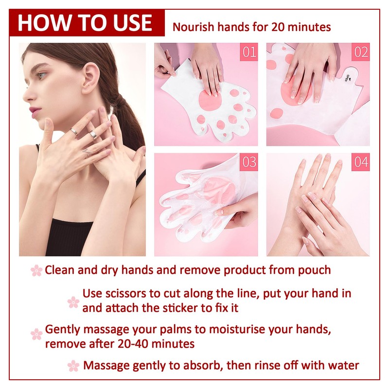 Hand Masks Moisturizing Gloves,6 Pairs Hydrating Hand Peel Masks Gift