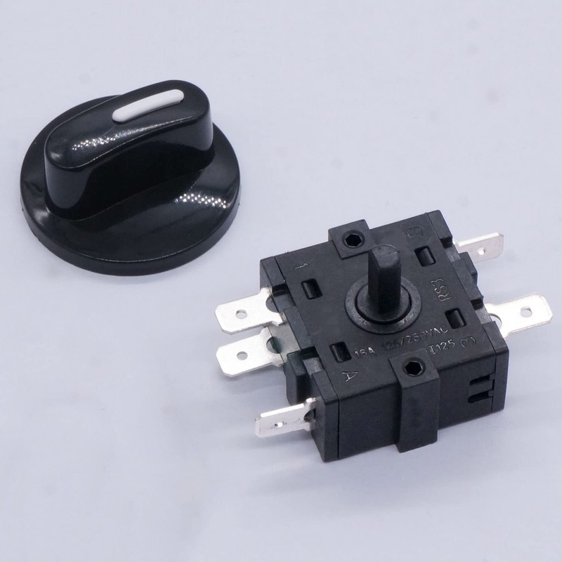 Taiss 2PCS Rotary Switch 125/250VAC 16A 4 Position 3 Speed