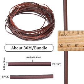 GORGECRAFT 5 mm x 30 m Rattan Repair Kit Woven Material Plastic Flat Basket Wicker Reed Synthetic Rattan Woven Knitted Furniture Plastic Tube for Garden Patio Chair Box Red Brown