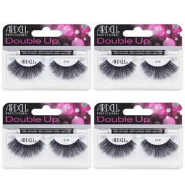 Ardell False Eyelashes Double Up 210 - Voluminous & Full Strip Lashes, Reusable Wispy Lashes, 4 Pack