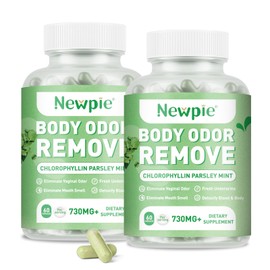 Blltzzz Body Deodorizing Supplement, Chlorophyll Capsules for Skin Body Odor, Fresh Breath & Gut Odor Control for Men & Women | Vegan with Parsley Leaf Green Tea, Gluten Free, 60 Capsules (2)