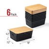 BAMBOO LAND- Plastic Storage Baskets with Bamboo Lid, 6 pcs,