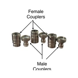 Quick Connect Coupler by CNPRecovery - for Indoor/Outdoor use. Gardening GHT Garden Hose Thread 3/4" inch - Corrosion Resistant Stainless Steel, Human Grade Silicone Washer