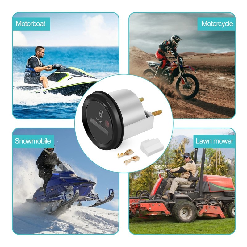 12‑36V Hour Meter DC AC 6 Digit Accurate Round Quartz