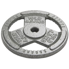 BalanceFrom Cast Iron Plate Weight Plate for Strength Training and Weightlifting, Standard, 10-Pound, Set of 4