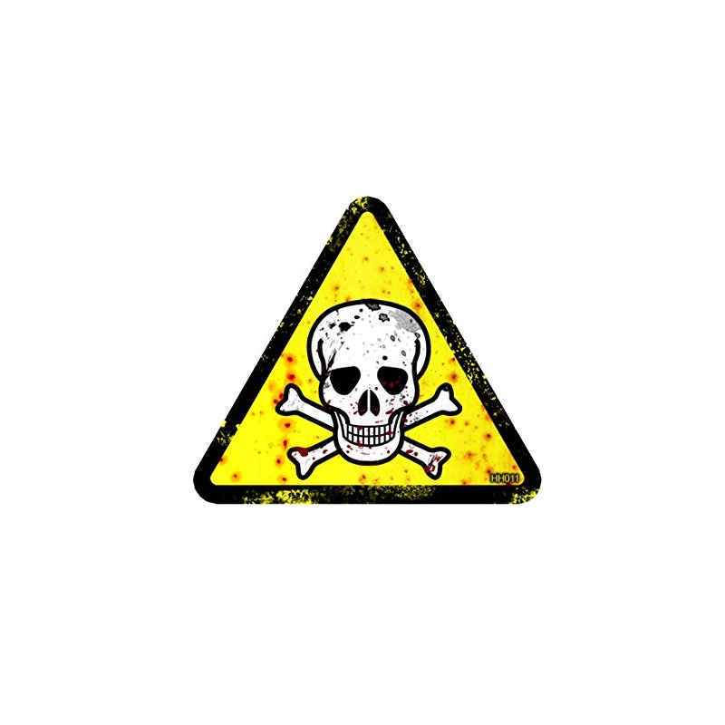 Skull Triangle Hard Hat Stickers 4 Pack #HH011