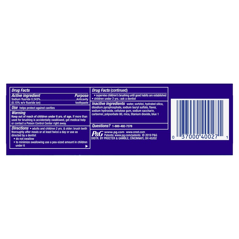 Crest 3D White, Whitening Toothpaste Arctic Fresh, 3.0 Ounce