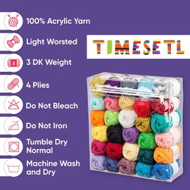 TIMESETL Acrylic Wool 4 Ply Yarn for Crochet and Knitting (Pack of 6, Off-White)