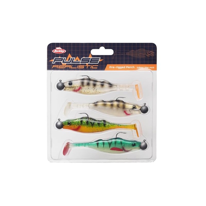 Berkley Pulse Realistic Perch Prerigged, Fishing Hook, Soft Lures, PredatorFishing,