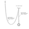 TREEWETO Men's Double Albert Chain Pocket Watch Curb Link, Silver