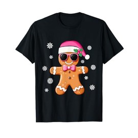 Gingerbread Man Pink Christmas Cookie Costume Baking Team T-Shirt