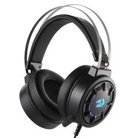 Redragon H314 RGB Gaming Headset - Wired Computer Headset with 40mm Drivers, USB Connection, Lightweight Design, and Soft PU Leather Ear Cushions for Ultimate Comfort