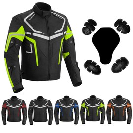 Hive Moto Mens Motorbike Jacket Waterproof CE Armoured (JK1015 XS Green)