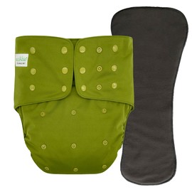 Adult's Cloth Diaper Cover 2.0 - Reusable Incontinence Protective Briefs with Insert for Special Needs Teens, Men and Women (Small, Olive Green)