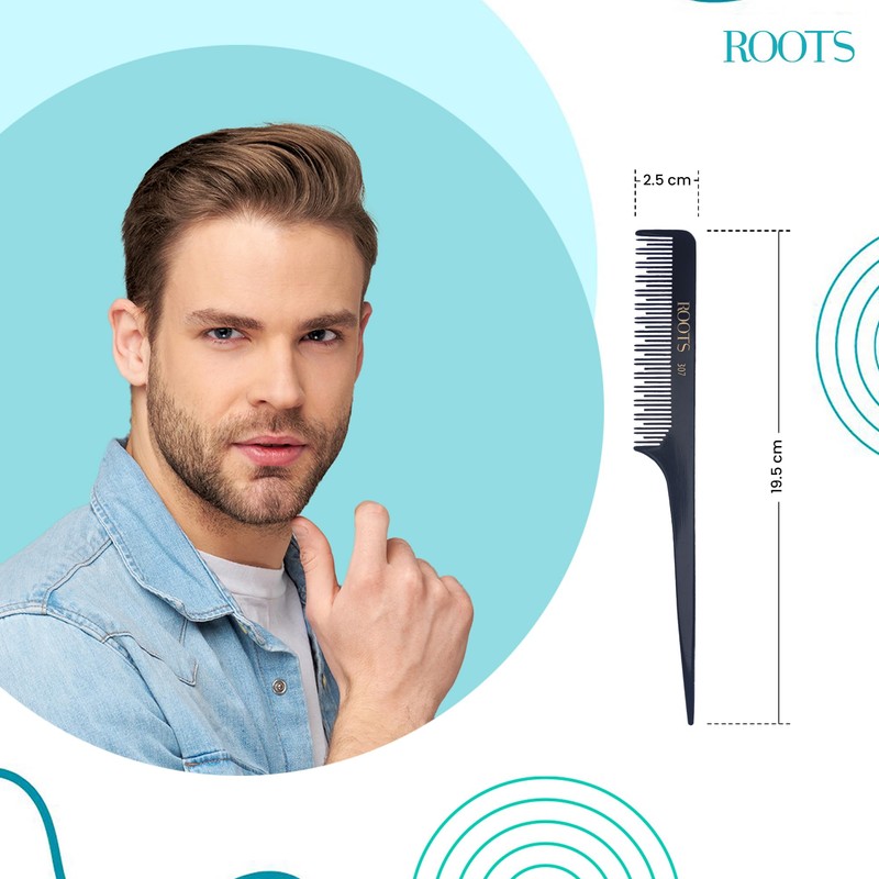 Roots Hair Combs - Styling and Sectioning Combs - Black