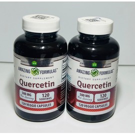 Amazing Formulas Quercetin 500 mg 120 Veggie Capsules Dietary Supplement✅2 PACK