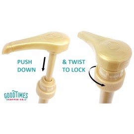 Good Times Coffee Co. Gold Coffee Syrup Pump for 750 ml Bottles (Pack of 2) Fits Torani and more