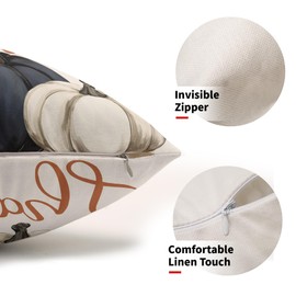 Blue and White Pumpkins Pillow Covers Fall Decorative Lumbar Pillows 12x20 Set of 2 Autumn Thanksgiving Throw Pillow Covers Farmhouse Pillowcases Cotton Linen Cushion Cover for Couch Bed Sofa Chair