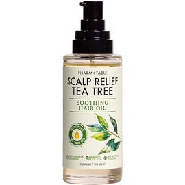 PHARM TO TABLE Aceite Capilar De Árbol De Té Para El Cuero Cabelludo Con Picazón - Enriquecido Con Aceite De Árbol De Té, Menta, Vitamina E Y Aceite De Jojoba, 100 Ml