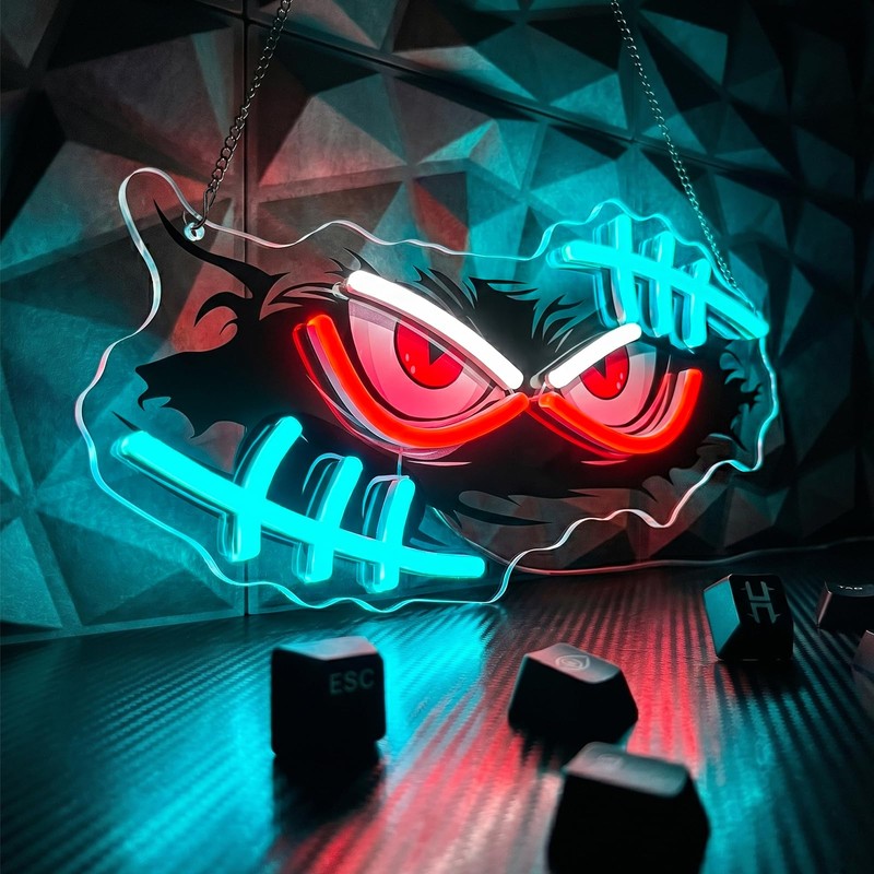 Devil Eyes Neon Sign for Gaming Room Decor,Neon Signs for