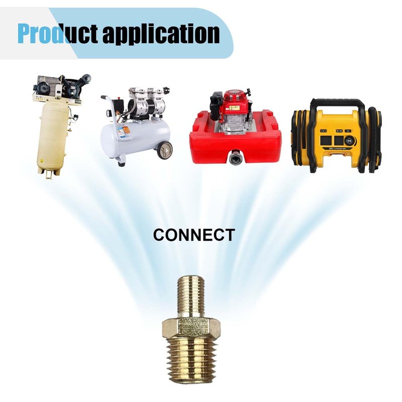 2PCS Air Inflator Adapters, Brass Tire Inflator Connector with Valve
