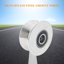 3in V Groove Wheel 304 Stainless Steel Rolling Gate Wheels Slide Gate Wheel Heavy Duty Pulley V Track Roller with Double Bearings Rigid Caster Sliding Door Rollers Replacement