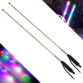 2pcs 3.2FT LED Whip Lights 270° Auto Strobe LED Light for ATV UTV,with Spring Base Waterproof Antenna Whips Lights for Can-Am ATV UTV RZR Polaris Dune Buggy Offroad Truck (3.2 FT)