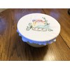 Reusable fabric bowl cover, embroidered design, zero waste linens, bread