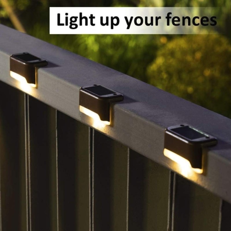 Yanhao 4 Pcs Solar Light, Outdoor Deck Light, Warm Color,