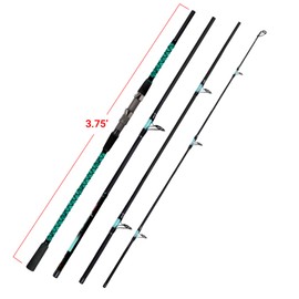 Fiblink Surf Fishing Rod Portable Travel Surf Spinning Rod 4 Piece Carbon Fiber Saltwater Fishing Rod 15ft (15'-Spinning-4pc)