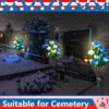 Woanger 4 Pcs Solar Flowers Cemetery Grave Decorations Outdoor LED