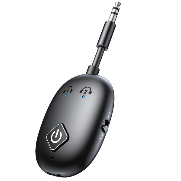 Bluetooth 5.3 Transmitter Receiver for Airplane TV, 2 in 1