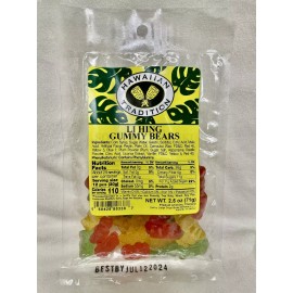 Hawaiian Tradition Li Hing Mui Gummy Bears New 2.5oz Bag