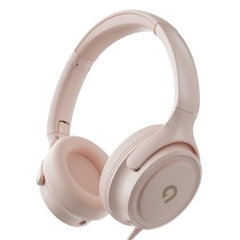 ADOOPE - Auriculares para niños con cable, conector de 3,5 mm, 85/94 dB, control de volumen seguro, micrófono integrado para niños, adolescentes, niñas, escuela, viajes, dispositivos de 3,5 mm (Beign)