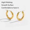 KASFREE Titanium Huggie Hoop Earrings for Women Gold Chunky Hoop