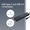 MediaRange USB Type-C to USB 3.0 Splitter 1:4, Bus-Powered, Black