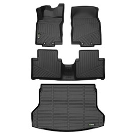 HAFIDI® Floor Mats & Cargo Liner Set Fit for 2014-2020 Nissan Rogue (Not Fit Rogue Sport Models) All Weather Protection TPE Anti-Slip Automotive Full Set Floor Liners Custom Accessories - Black