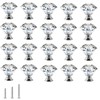 OctinPris 20pcs 30mm Crystal Glass Knobs Door Drawer Wardrobe Pull